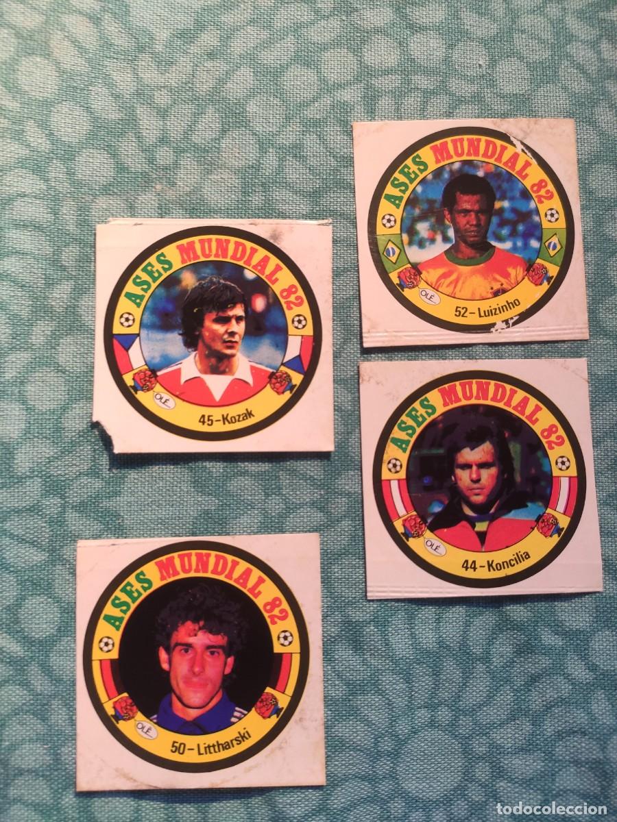 Cromos de f&uacute;tbol: LOTE 4 CROMOS DIFERENTES REYAUCA ESPA&Ntilde;A 82 ASES DEL MUNDIAL 1982 NUNCA PEGADO