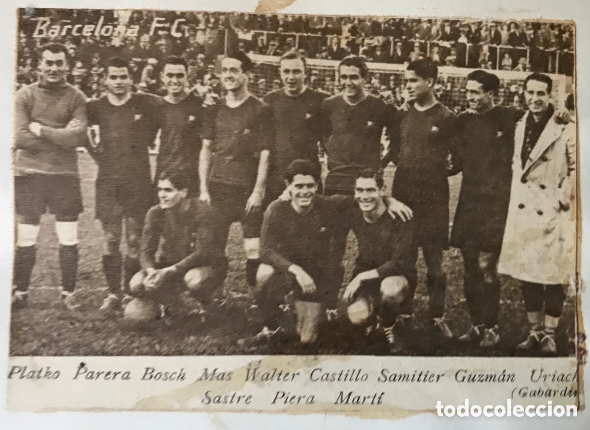 Fu&szlig;ball-Sticker: Cromo f&uacute;tbol recorte prensa FC Barcelona. 1929-30