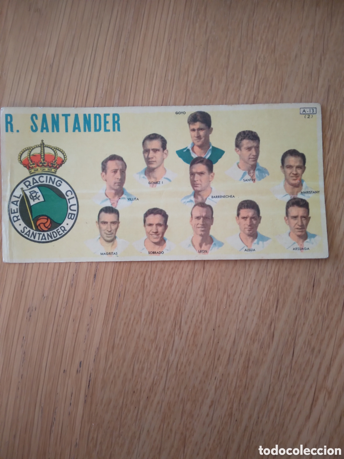 Football Stickers: CROMO DE FUTBOL, R. SANTANDER . PUBLICIDAD CHOCOLATE BATANGA