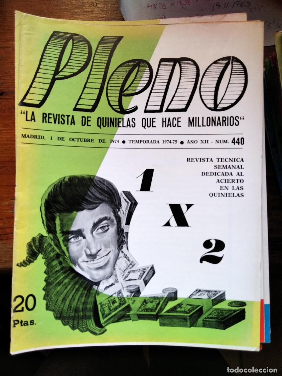 Cromos de F&uacute;tbol: Antigua revista Pleno acierto quiniela futbol 01 Octubre 1974 440