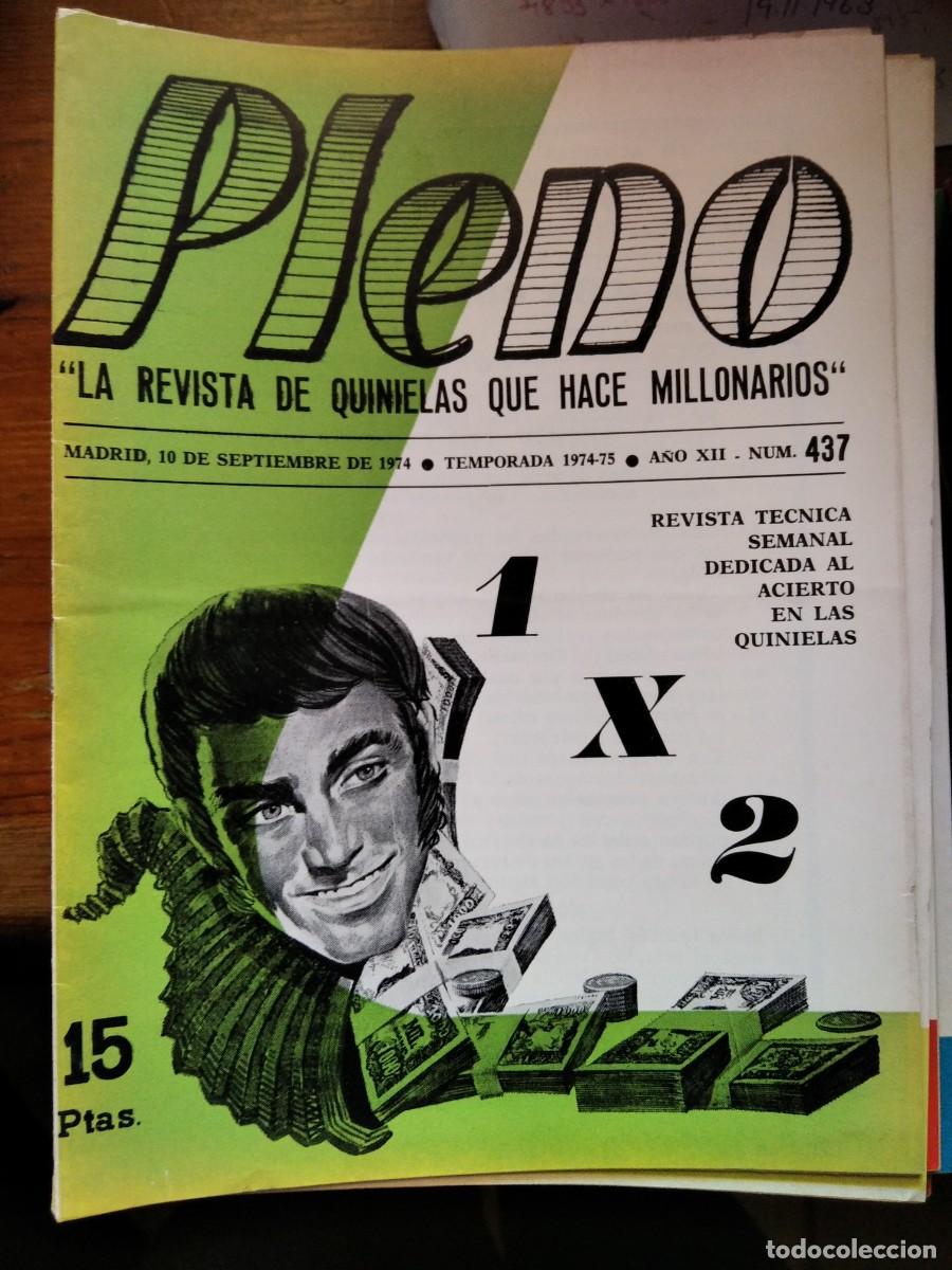 Cromos de F&uacute;tbol: Antigua revista Pleno acierto quiniela futbol 10 Septiembre 1974 437