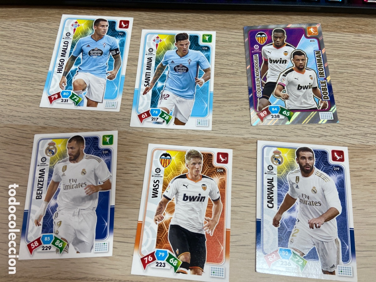 Cromos de F&uacute;tbol: (I) Lote cromos f&uacute;tbol santi mina BENZEMA carvajal WASS coquelin-kondogbia