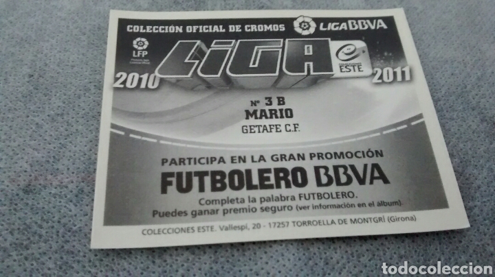 Cromos de f&uacute;tbol: 2010 11 2011 ESTE MARIO - Foto 2