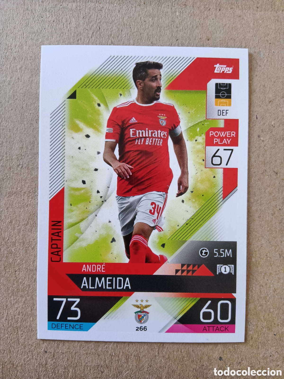 Fu&szlig;ball-Sticker: 266 Andr&eacute; Almeida Benfica Topps Match Attax 22/23