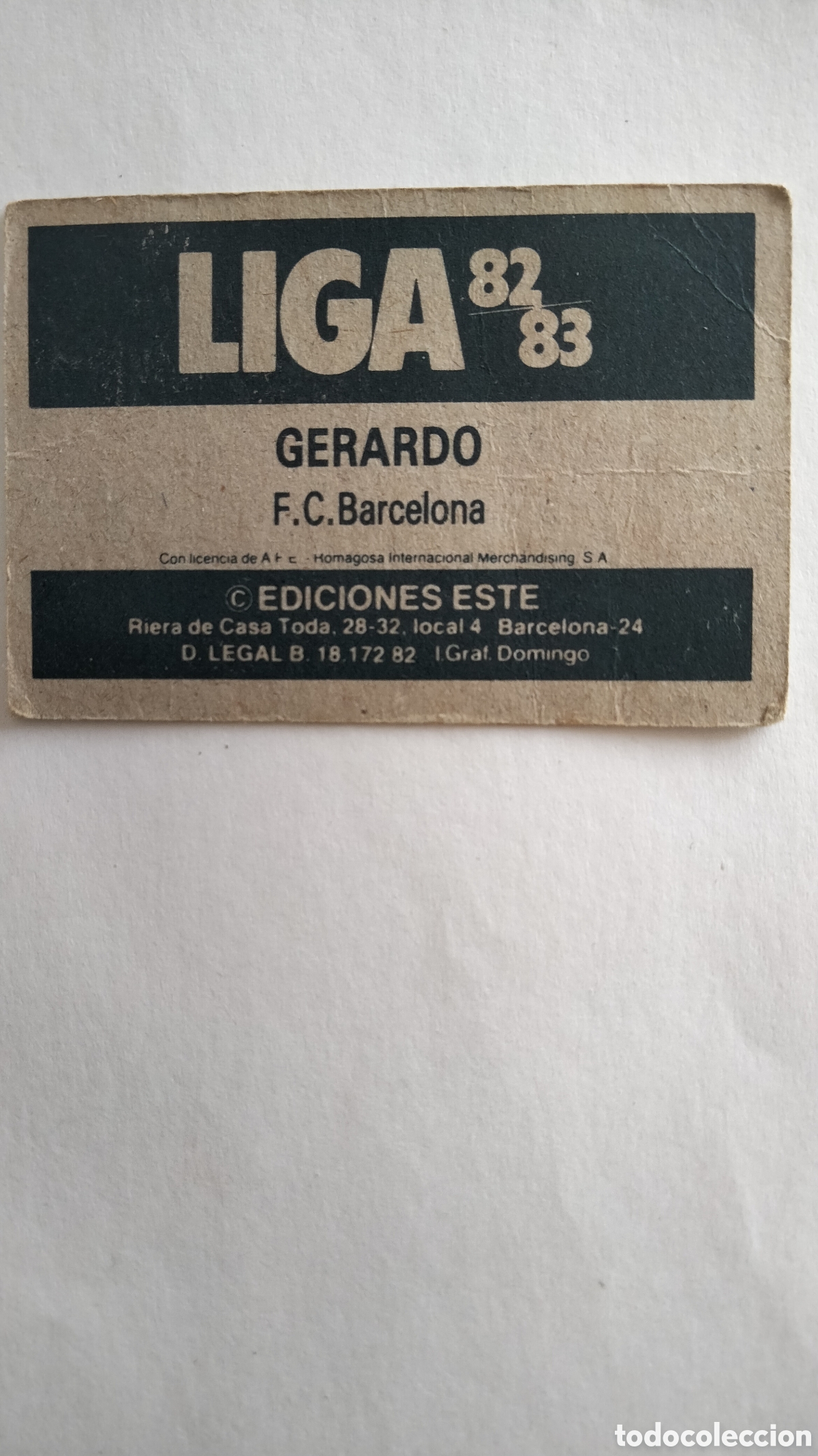 Cromos de f&uacute;tbol: CROMO GERARDO LIGA Este 82/83 - Foto 2