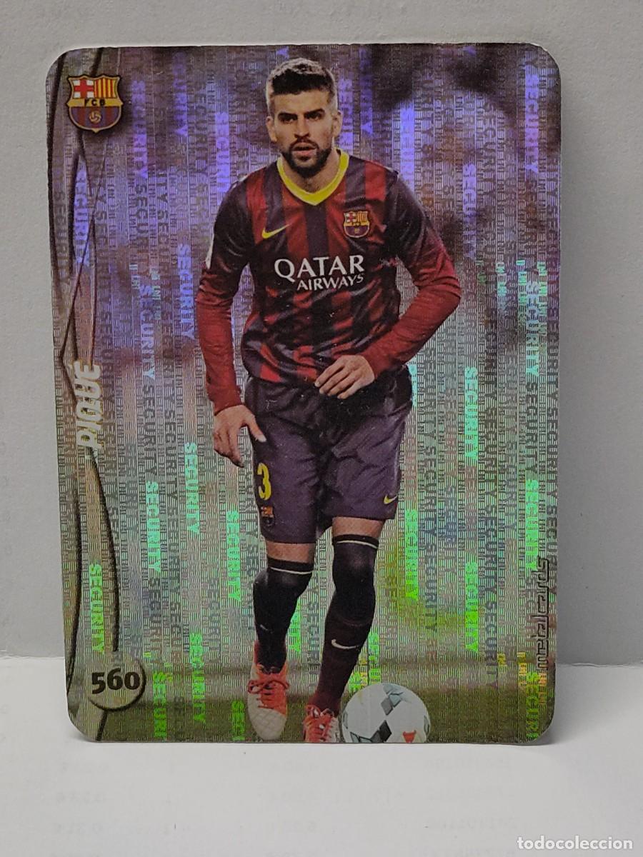 Fu&szlig;ball-Sticker: Cromo Mundicromo LAS FICHAS DE LA LIGA 2015 14/15 - METALCARDS - SECURITY RAYAS VERTICALES PIQUE 560