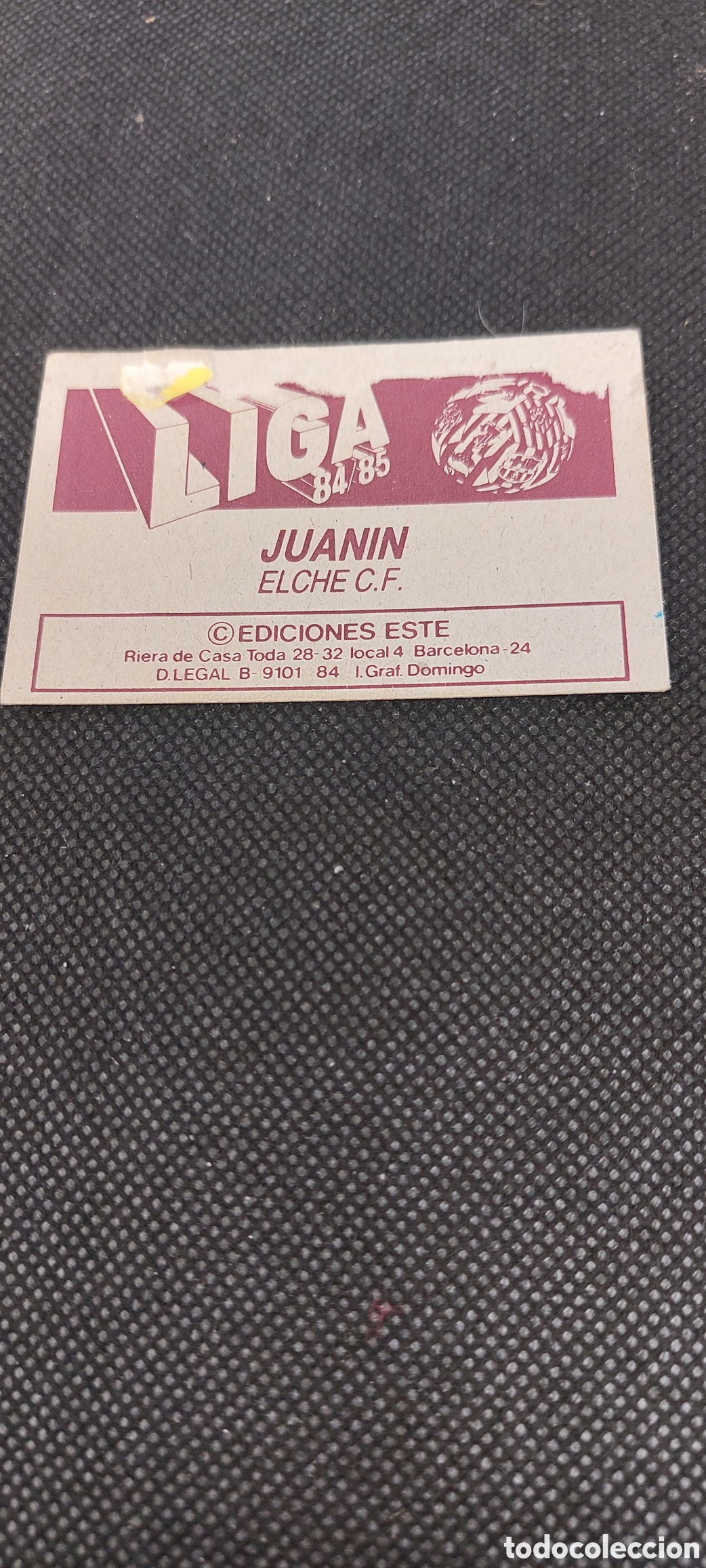 Cromos de f&uacute;tbol: Juanin baja elche 84/85 - Foto 2