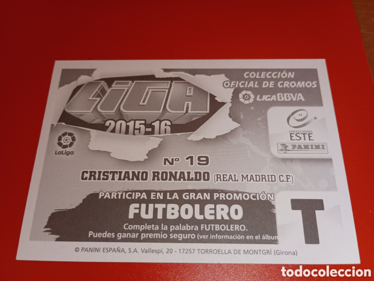 Cromos de f&uacute;tbol: Cristiano Ronaldo Este 2015-16 - Foto 3