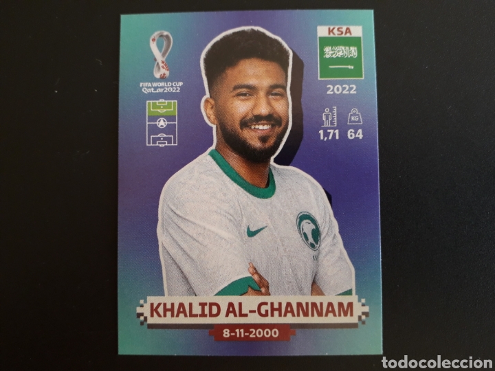 Cromos de f&uacute;tbol: KHALID AL GHANNAM ARABIA SAUD&Iacute; N&deg; 20 COPA MUNDIAL DE F&Uacute;TBOL QATAR 2022 22 PANINI PEDIDO M&Iacute;NIMO 3&euro;
