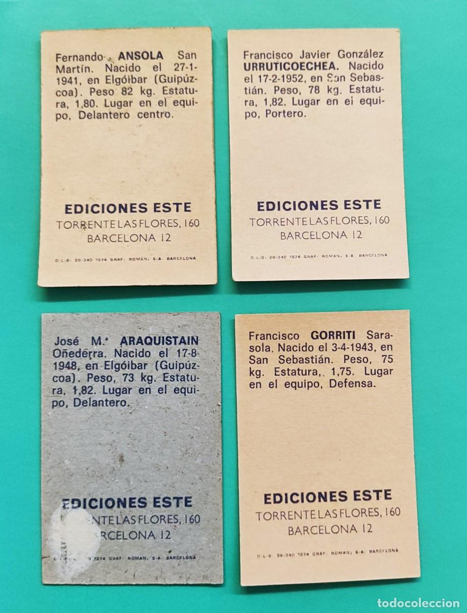 Cromos de f&uacute;tbol: ESTE 74 75 - REAL SOCIEDAD - LEER - Foto 2