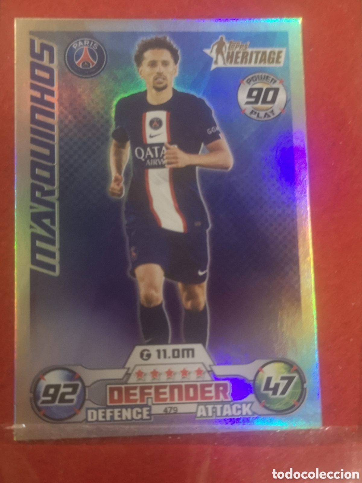 Cromos de f&uacute;tbol: TOPPS MATCH ATTAX 2022 2023 MAN OF THE MATCH HERITAGE MARQUINHOS 479 PARIS SAINT GERMAIN
