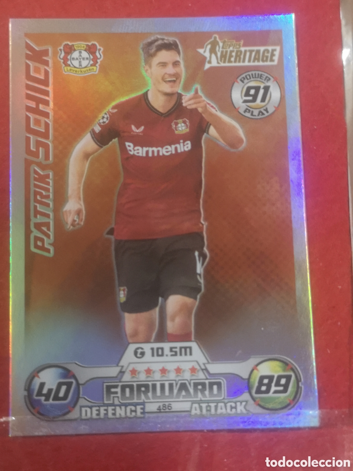 Cromos de f&uacute;tbol: TOPPS MATCH ATTAX 2022 2023 MAN OF THE MATCH HERITAGE PATRIKSCHICK 486 BAYER 04 LEVERKUSEN