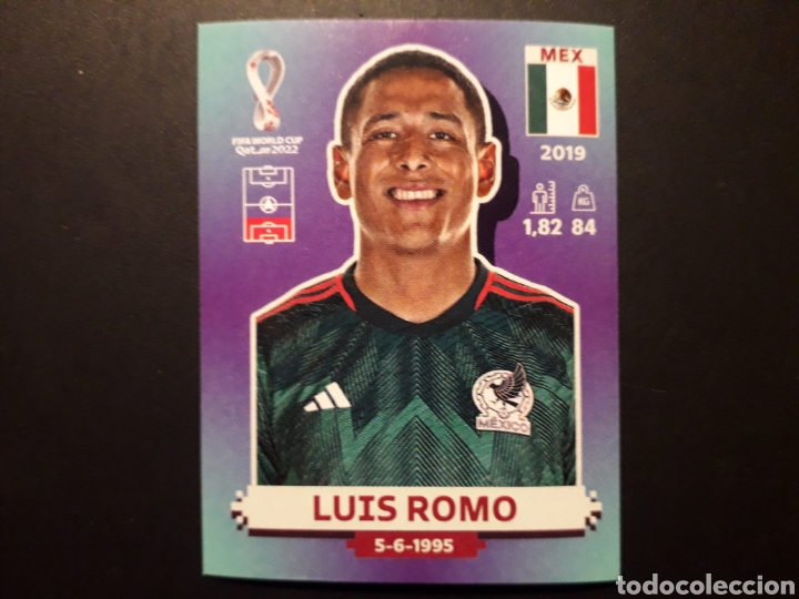Cromos de f&uacute;tbol: LUIS ROMO M&Eacute;XICO N&deg; 9 COPA MUNDIAL DE F&Uacute;TBOLQATAR 2022 22 PANINI SIN PEGAR PEDIDO M&Iacute;NIMO 3&euro;