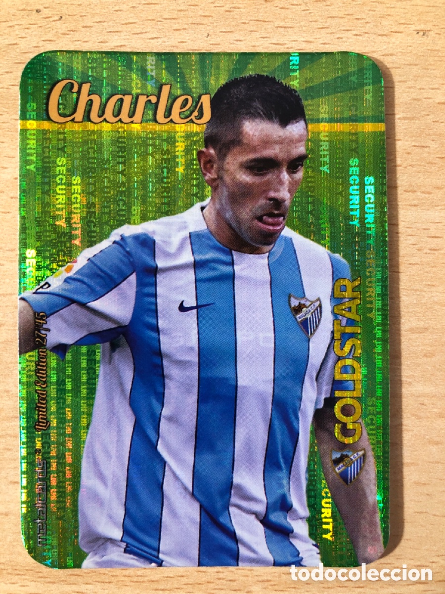 Cromos de f&uacute;tbol: 27/45 Charles Malaga Mundicromo 2016 Goldstar Security Metalcard Limited Edition