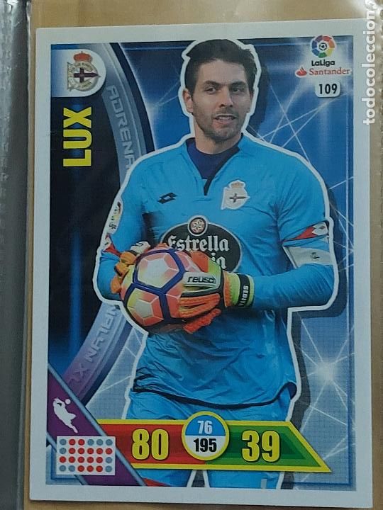 Cromos de F&uacute;tbol: FICHA N&ordm; 109 LUX - ADRENALYN 16 17 - PANINI 2016 - 17 - CROMO - DEPORTIVO DE LA CORU&Ntilde;A