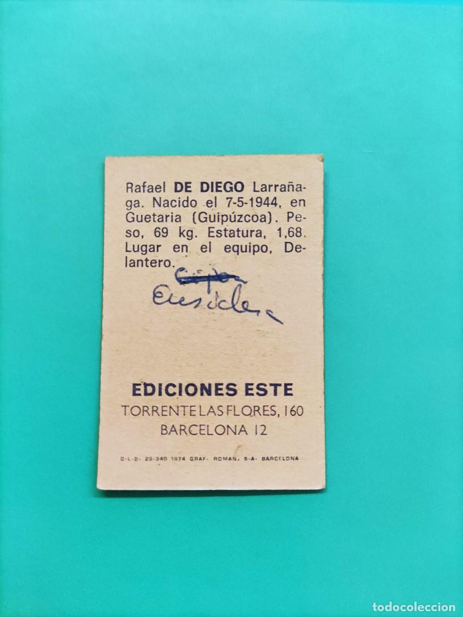 Cromos de f&uacute;tbol: ESTE 74 75 - DE DIEGO - BAJA - ESPANYOL - Foto 2