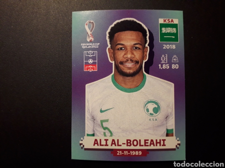Figurine di Calcio: ALI AL BOLEAHI ARABIA SAUD&Iacute; N&deg; 6 COPA MUNDIAL DE F&Uacute;TBOL QATAR 2022 22 PANINI PEDIDO M&Iacute;NIMO 3&euro;