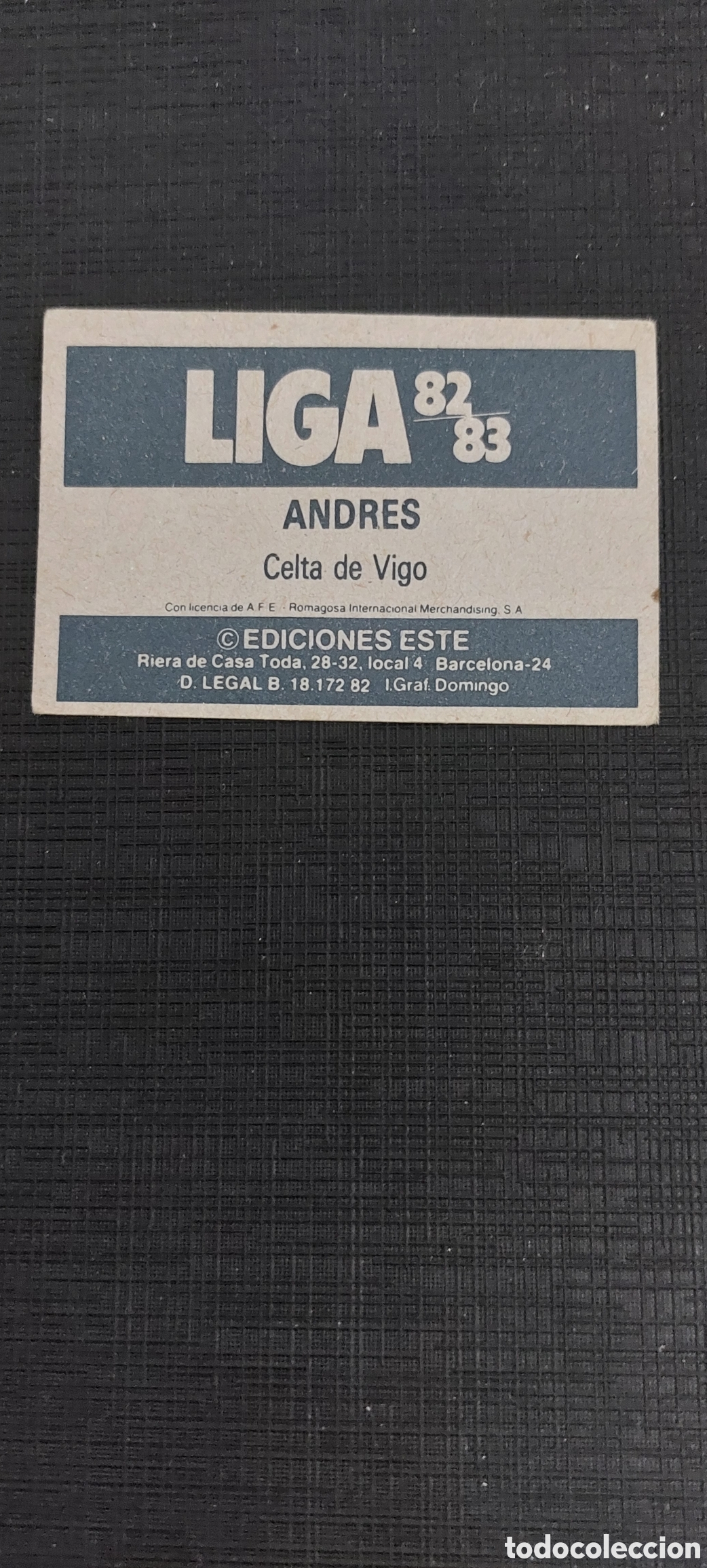 Cromos de f&uacute;tbol: Andres nuevo celta 82/83 - Foto 2