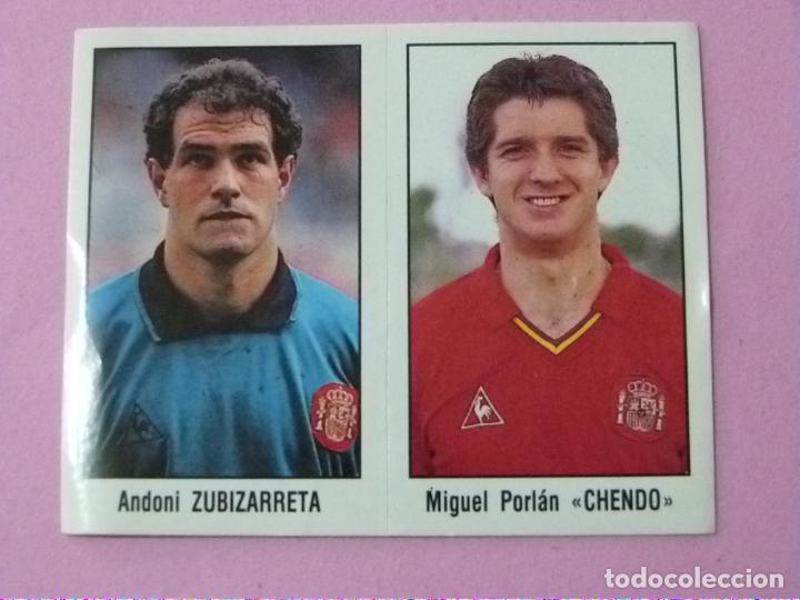 Cromos de F&uacute;tbol: CROMO DE FUTBOL ZUBIZARRETA-CHENDO DE ESPA&Ntilde;A SIN PEGAR SELECCION NACIONAL 1990 DE REVILLA