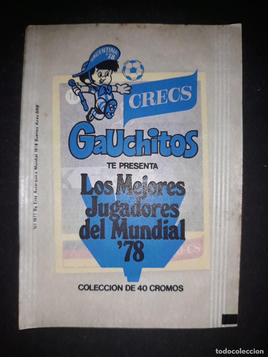 Cromos de F&uacute;tbol: Sobre con Cromo Los Mejores Jugadores del Mundial 78 Crecs Colecci&oacute;n 40 Cromos