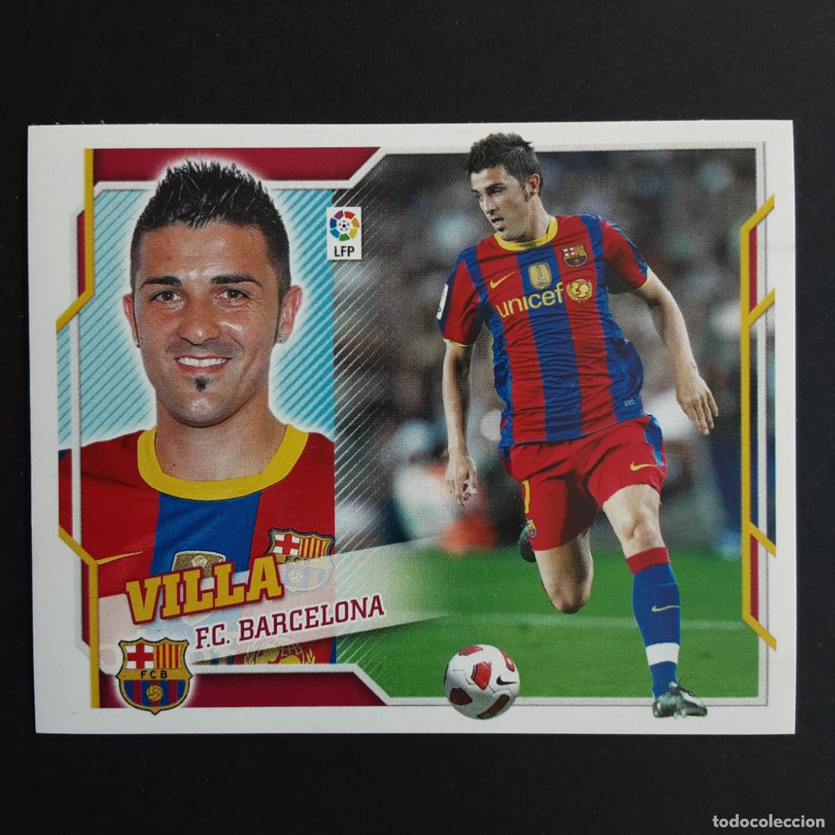 Fu&szlig;ball-Sticker: CROMO LIGA 2010 2011 10 11 COLECCIONES ESTE PANINI FICHAJE N&ordm;1 VILLA-BARCELONA DOBLE IM NUNCA PEGADO