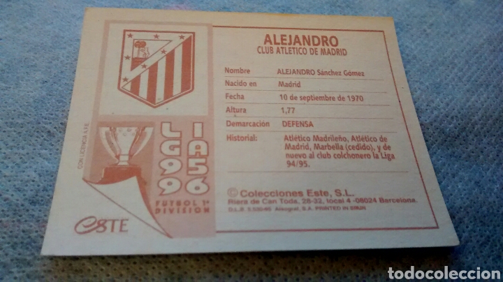 Cromos de f&uacute;tbol: 95 96 1995 1996 EDICIONES ESTE ALEJANDRO - Foto 2