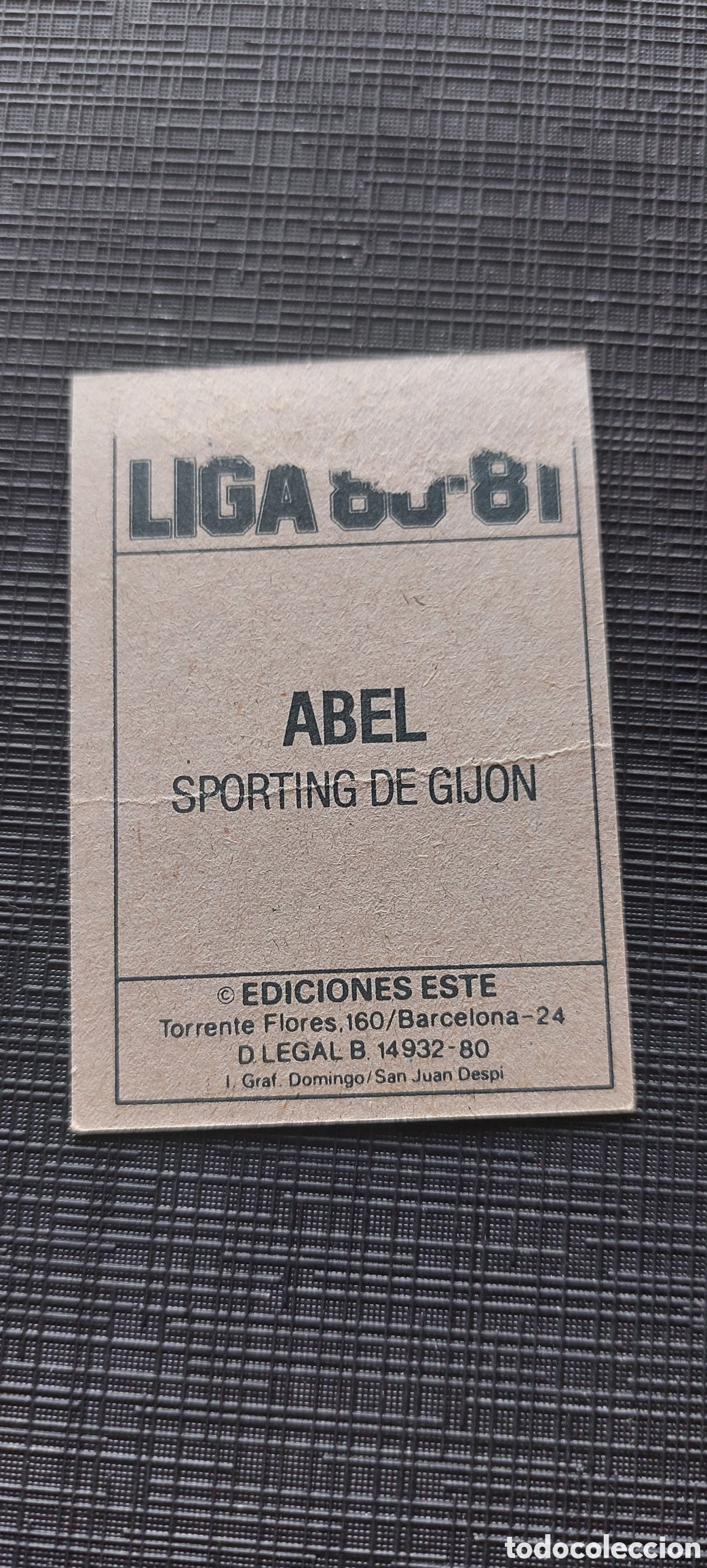 Cromos de f&uacute;tbol: Abel sporting gijon 80/81 - Foto 2