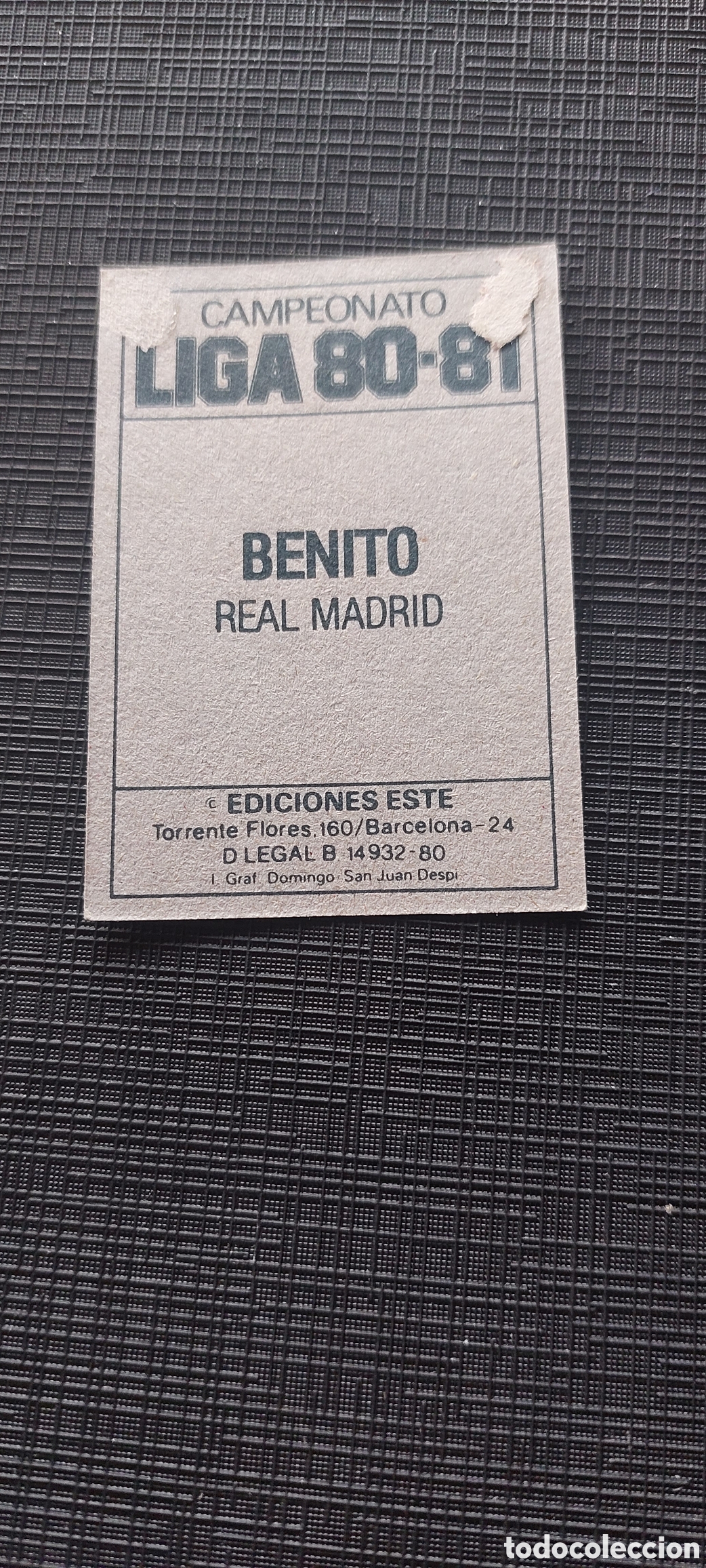 Cromos de f&uacute;tbol: Benito real madrid 80/81 - Foto 2