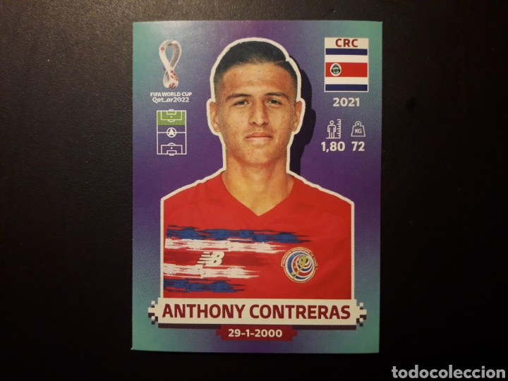Fu&szlig;ball-Sticker: ANTHONY CONTRERAS COSTA RICA N&deg; 18 COPA MUNDIAL DE F&Uacute;TBOL QATAR 2022 22 PANINI PEDIDO M&Iacute;NIMO 3&euro;