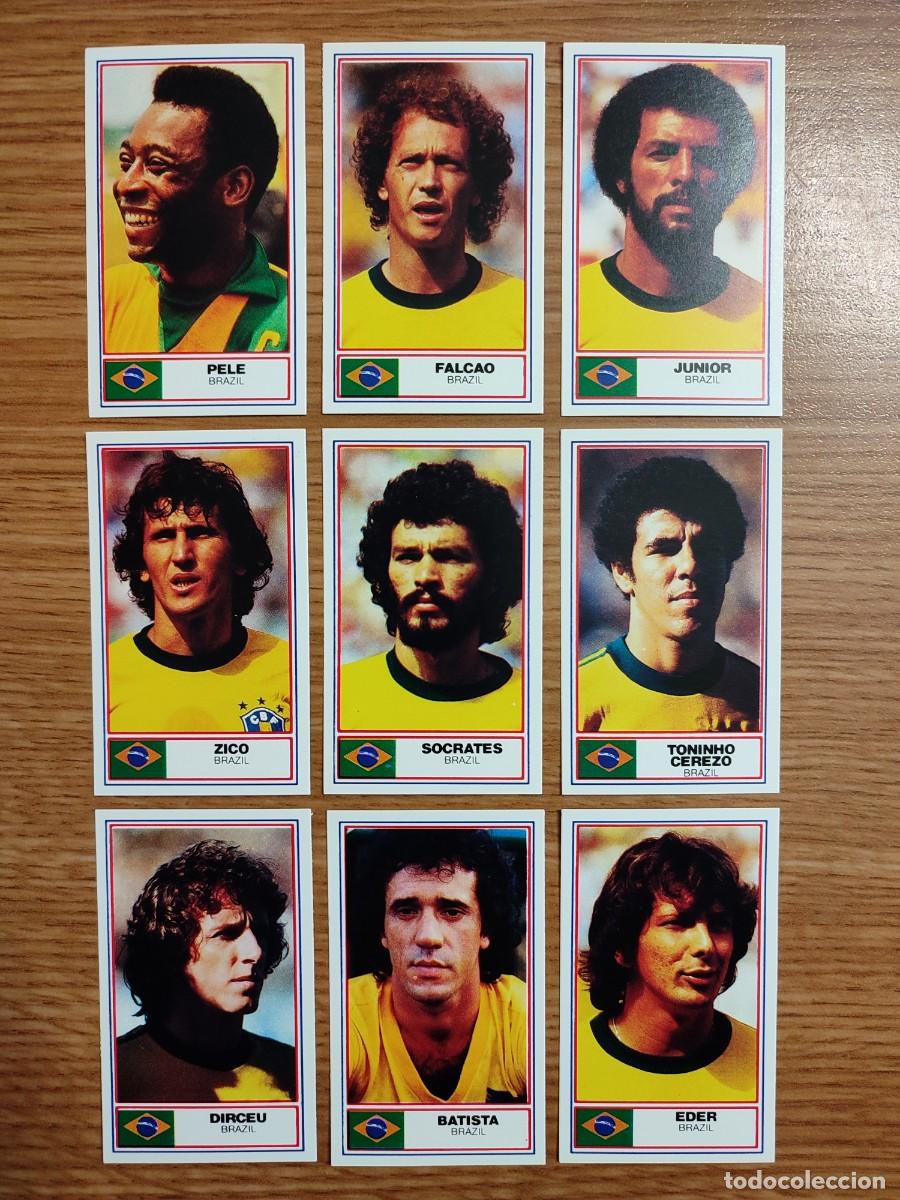 Cromos de F&uacute;tbol: Set 9x Cromos Rothmans Football International Stars Pel&egrave; Zico Falcao Cerezo Brasile