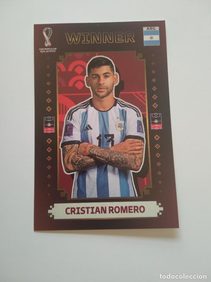 Fu&szlig;ball-Sticker: 10 CRISTIAN CUTI ROMERO ARGENTINA WINNER CAMPE&Oacute;N CROMO FUTBOL MUNDIAL 2022 WORLD CUP PANINI