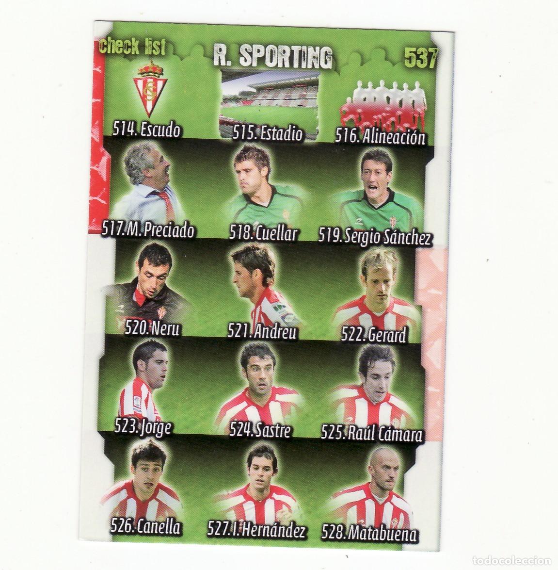 Cromos de f&uacute;tbol: MUNDICROMO 2009 537 INDICE SPORTING - Foto 1