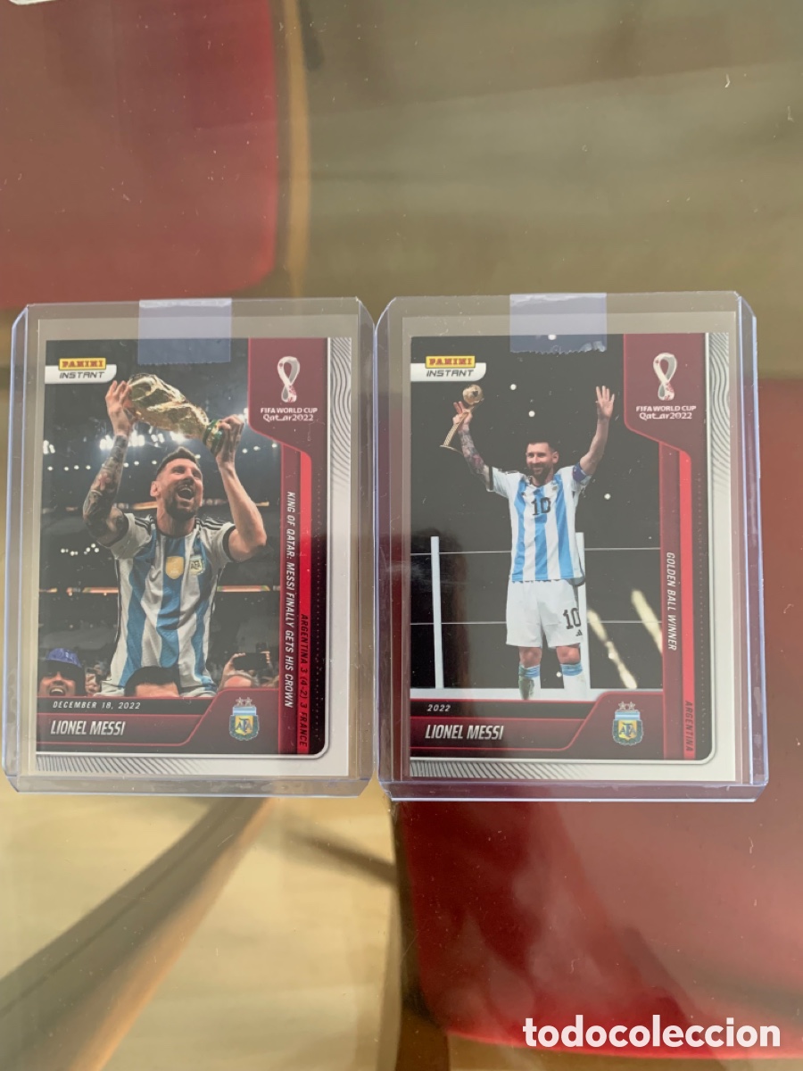 Cromos de F&uacute;tbol: Oferta! 2 Cromos Messi Panini Instant N118 y 132 Mundial 2022 Qatar