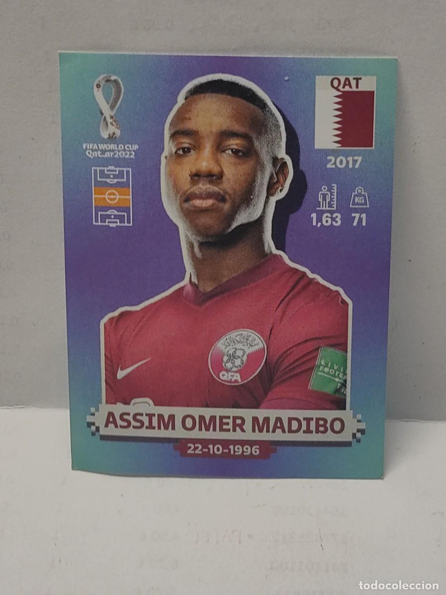 Fu&szlig;ball-Sticker: Cromo FIFA WORLD CUP QATAR 2022 PANINI - QATAR - ASSIM OMER MADIBO - QAT 14 no pegado