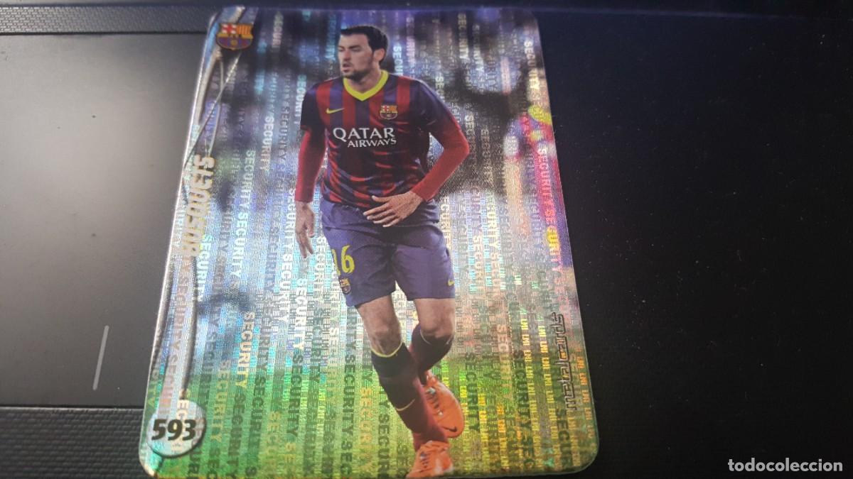 Cromos de F&uacute;tbol: LOTE MUNDICROMO 2014 2015 METALCARDS TOP 2015 593 BUSQUETS BRILLO SECURITY