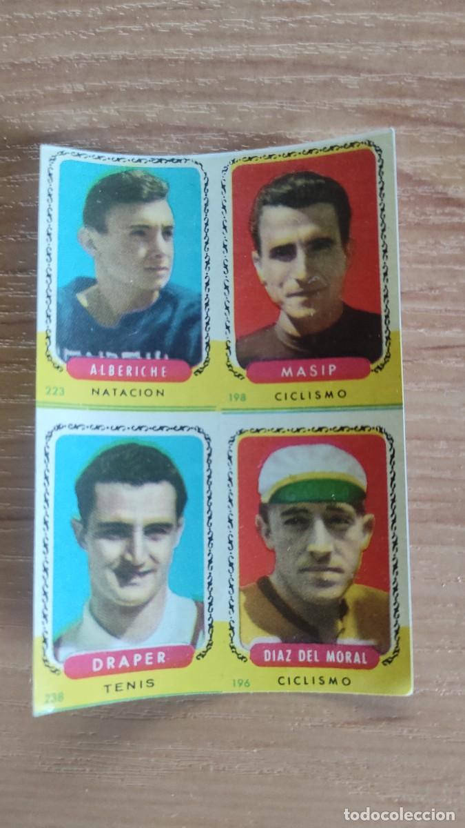 Football Stickers: Lote 4 cromos sin cortar bruguera 1955 1956 Alberiche Masip Draper Diaz del Moral