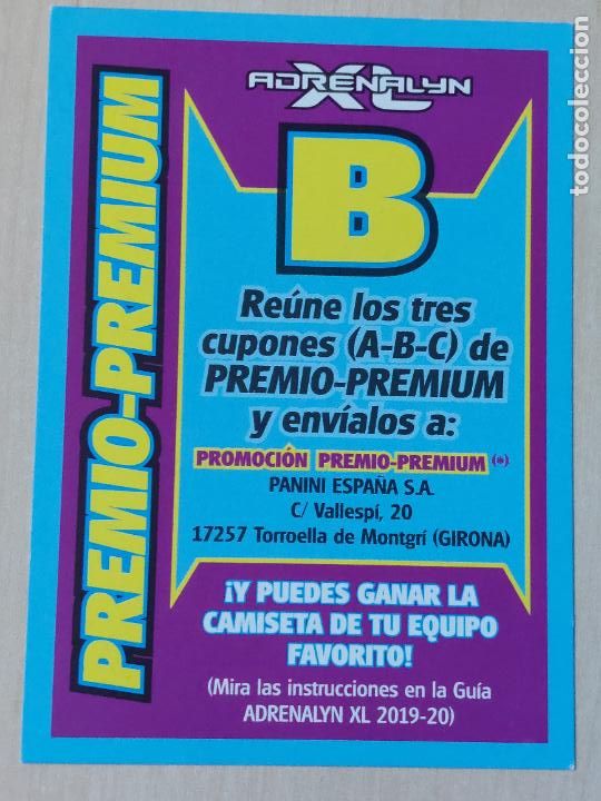Fu&szlig;ball-Sticker: FICHA - LETRA - B - ADRENALYN 19 20 - PANINI 2019 20 - CROMO - EDICION LIMITADA -PREMIO PREMIUM