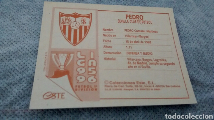 Cromos de f&uacute;tbol: 95 96 1995 1996 EDICIONES ESTE PEDRO - Foto 2