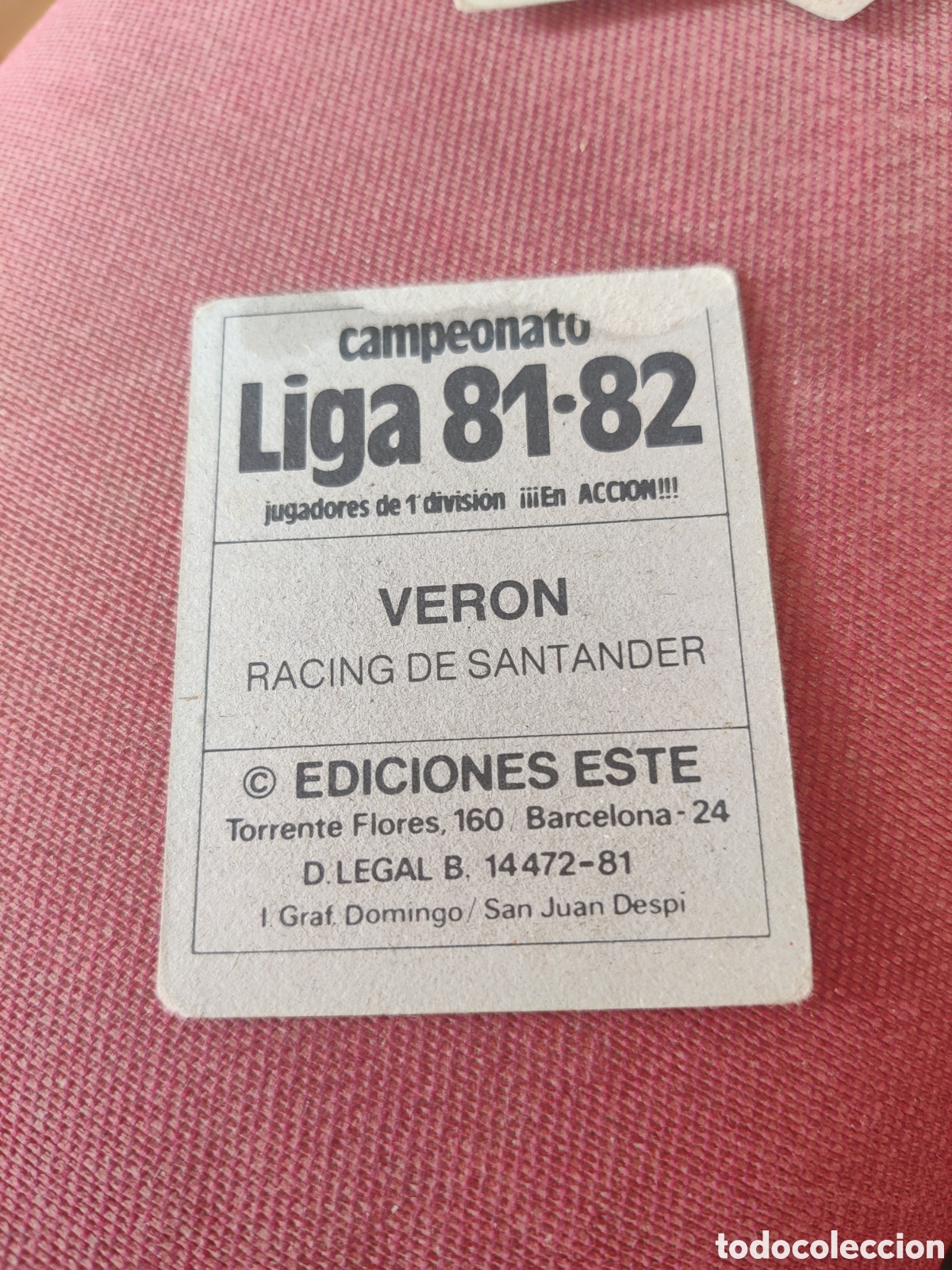 Cromos de f&uacute;tbol: Veron Racing de Santander este 1981 1981 1982 - Foto 2
