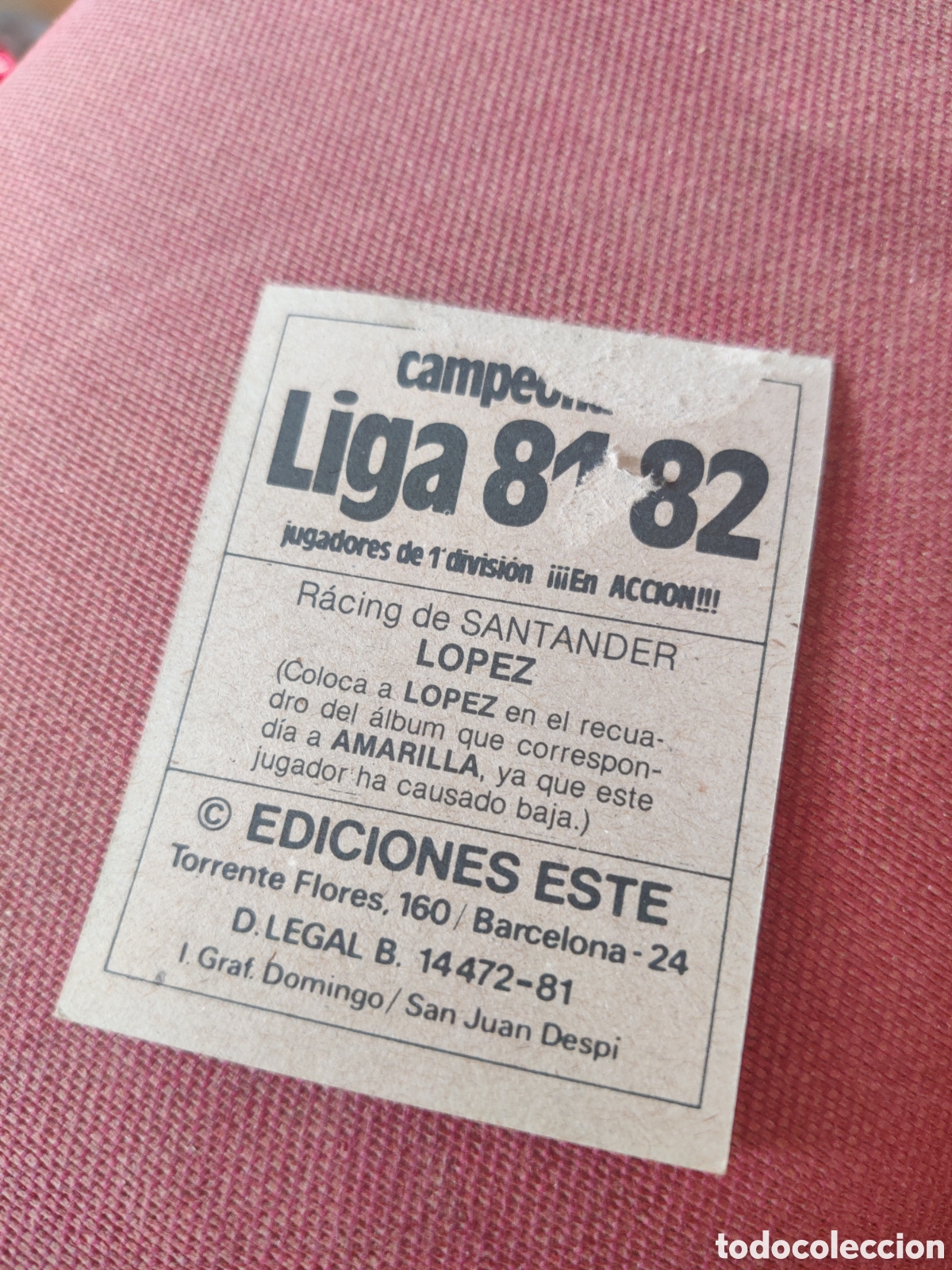 Cromos de f&uacute;tbol: L&oacute;pez Racing de Santander este 1981 1981 1982 - Foto 2