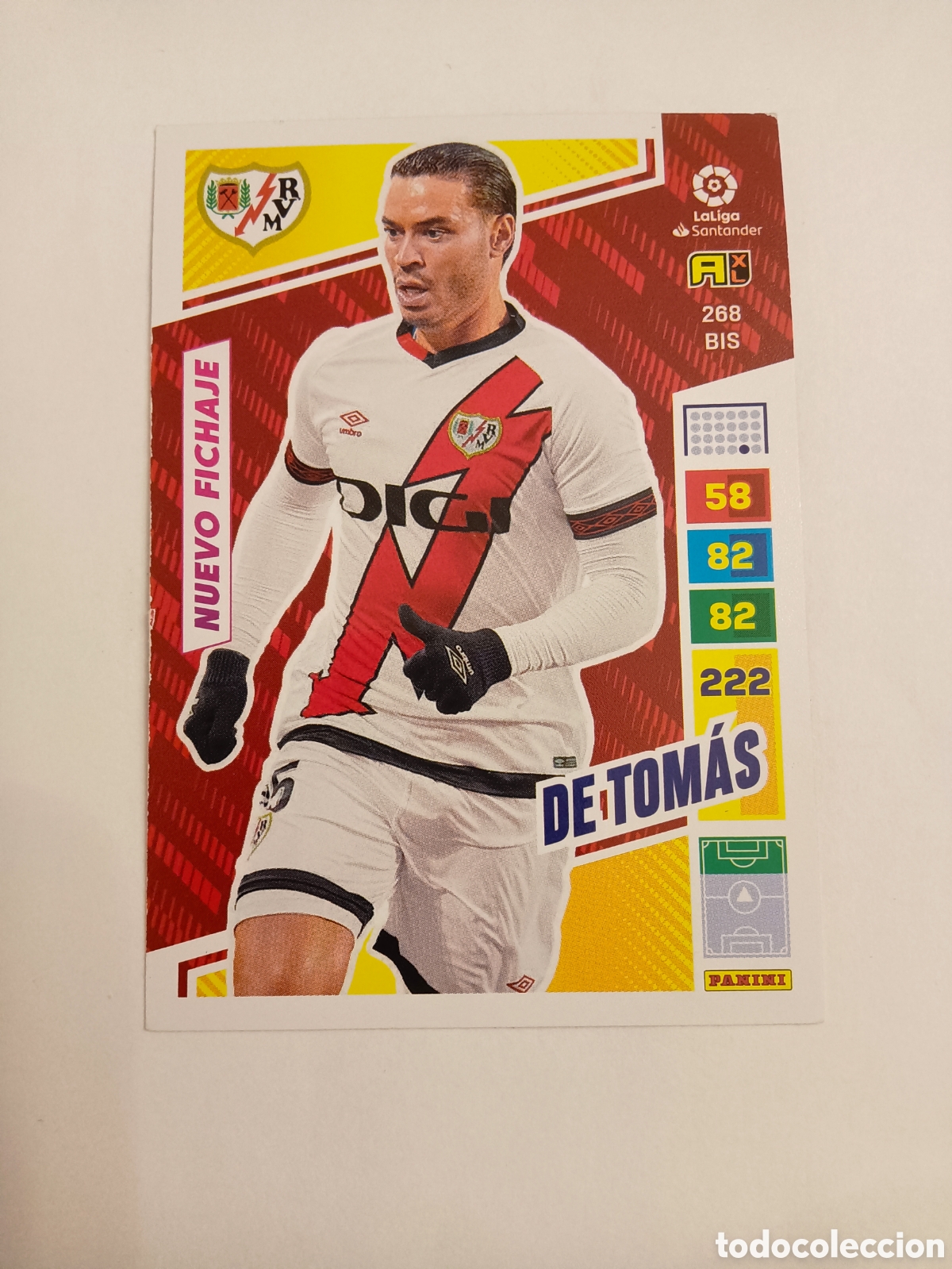 Fu&szlig;ball-Sticker: 268 BIS De Tom&aacute;s Nuevo Fichaje Rayo Vallecano ADRENALYN XL 2022 2023