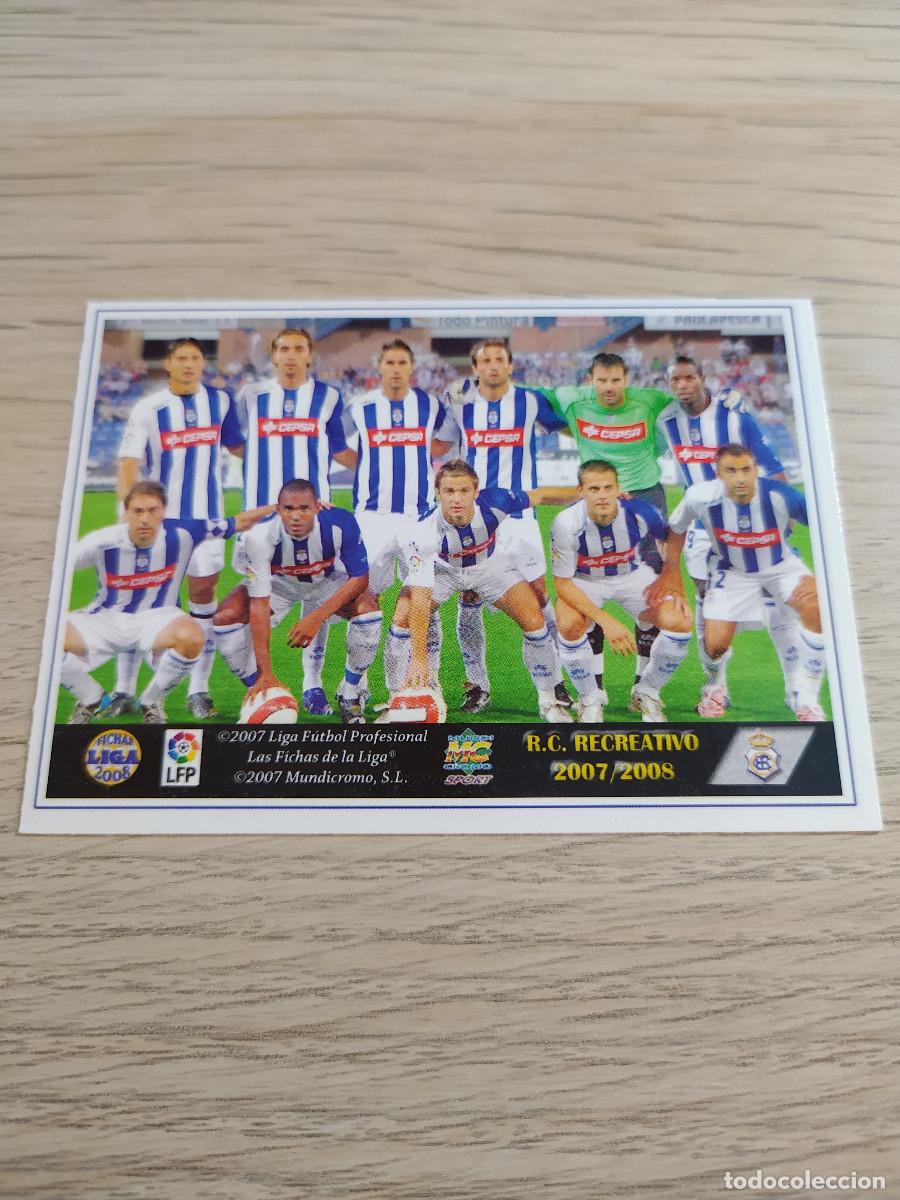 Cromos de F&uacute;tbol: N&ordm; 191 PLANTILLA RECREATIVO LAS FICHAS DE LA LIGA 2008 MUNDICROMO 2007 2008
