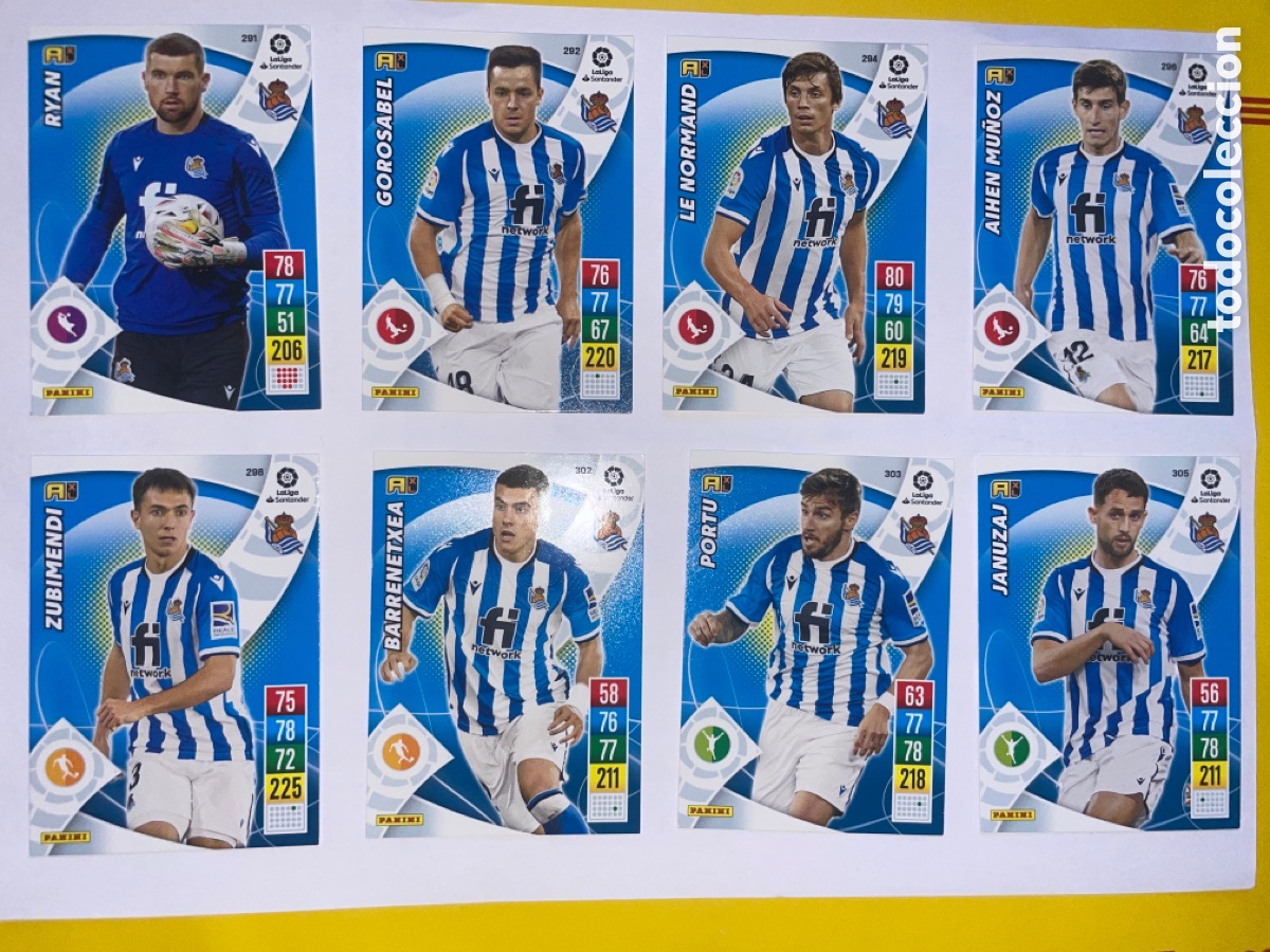 Cromos de F&uacute;tbol: LOTE 8 CROMOS ADRENALYN 21 22 REAL SOCIEDAD
