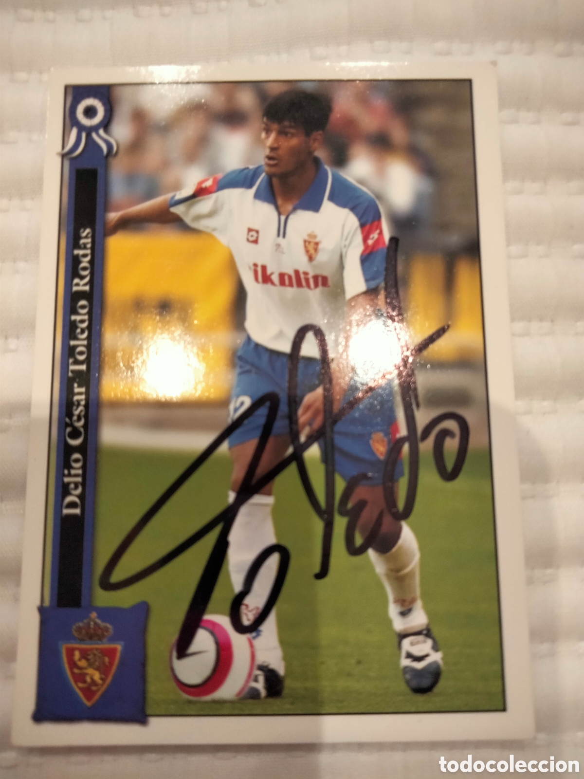 Fu&szlig;ball-Sticker: Cromo futbol firmado aut&oacute;grafo original Toledo. Zaragoza temporada 2006