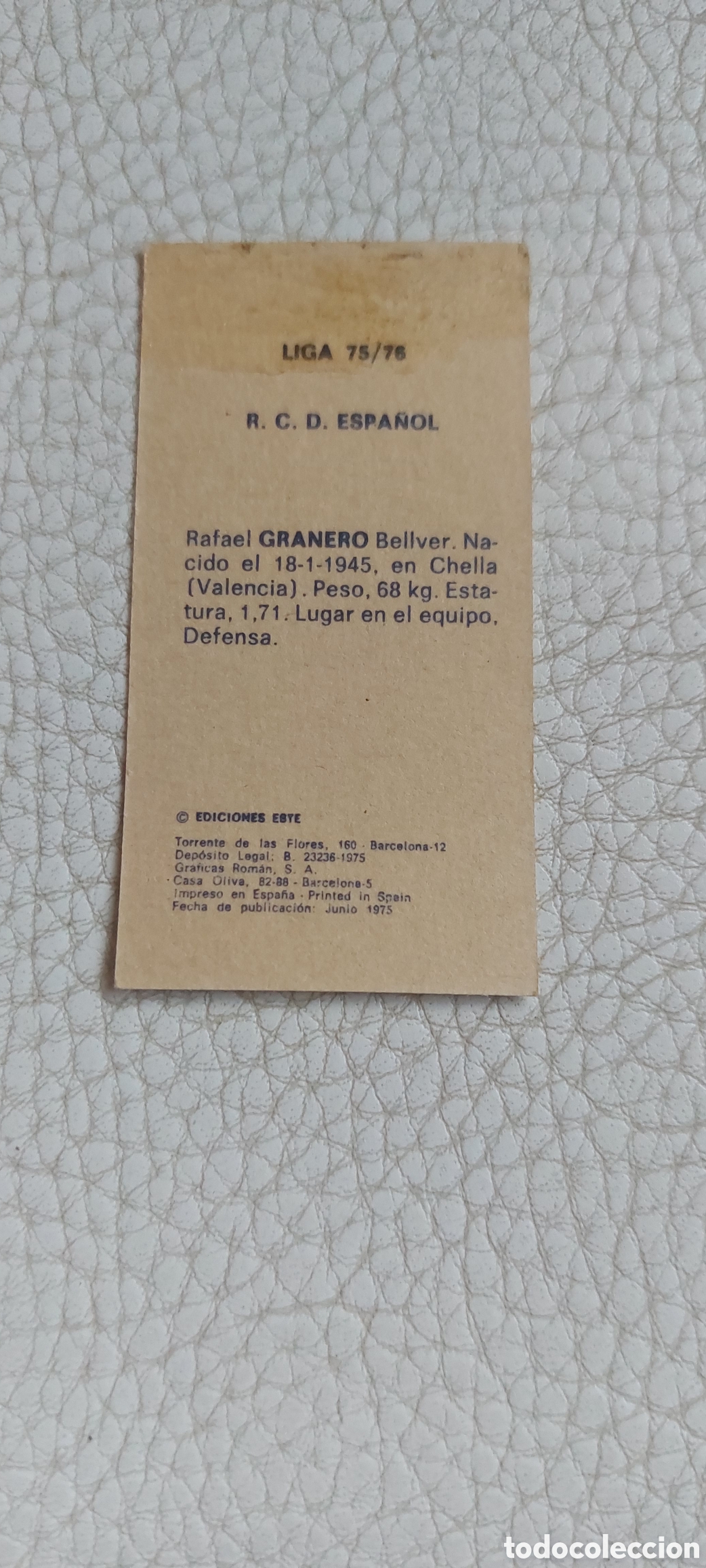 Cromos de f&uacute;tbol: Granero espa&ntilde;ol 75/76 - Foto 2