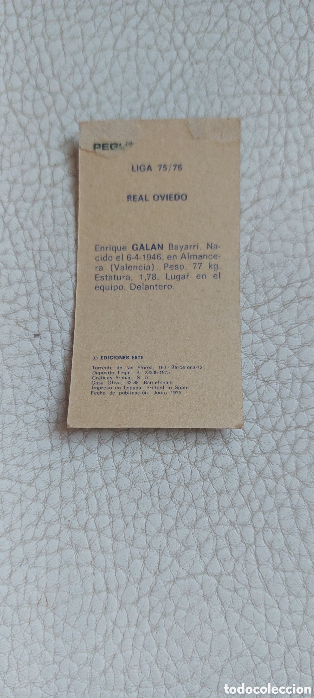 Cromos de f&uacute;tbol: Gal&aacute;n oviedo 75/76 - Foto 2