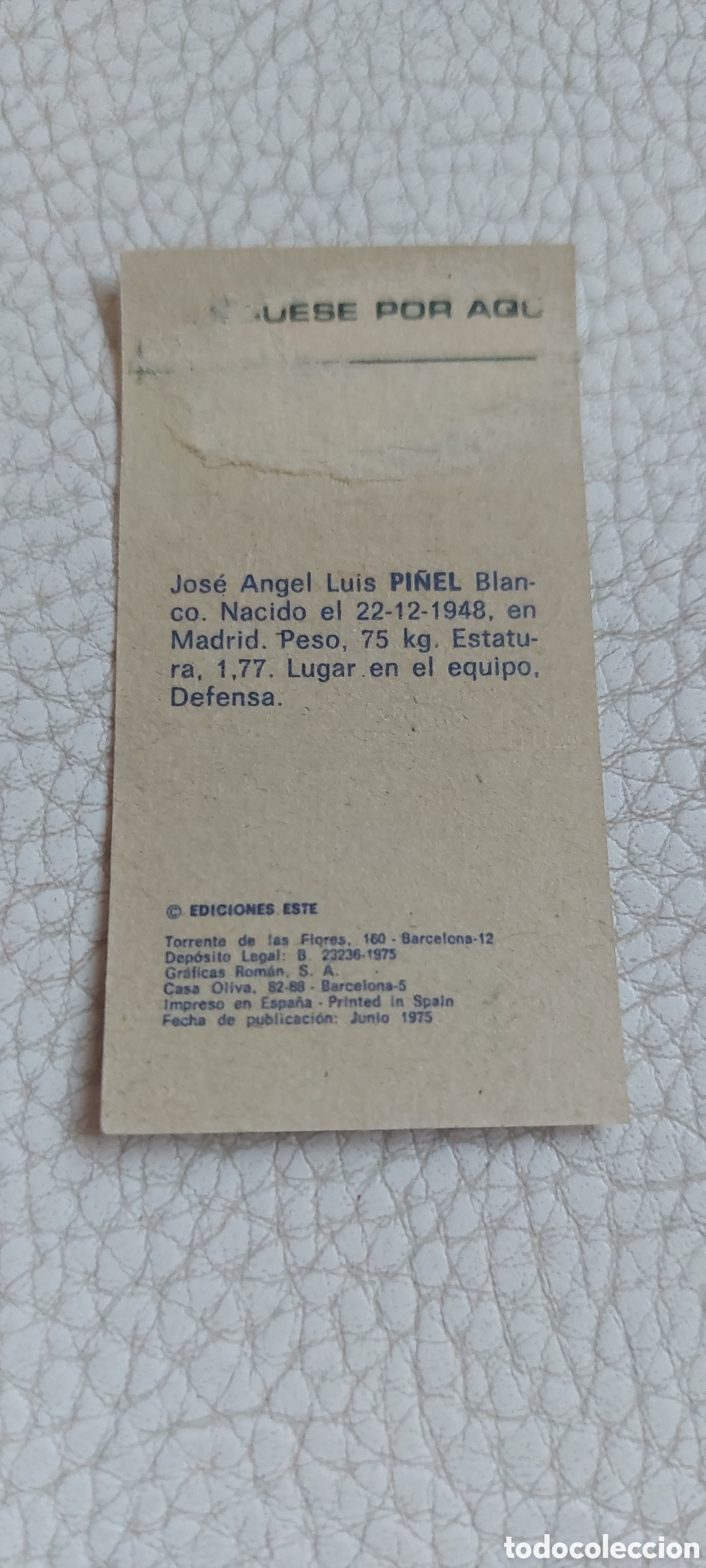 Cromos de f&uacute;tbol: Pi&ntilde;el sporting gijon 75/76 - Foto 2