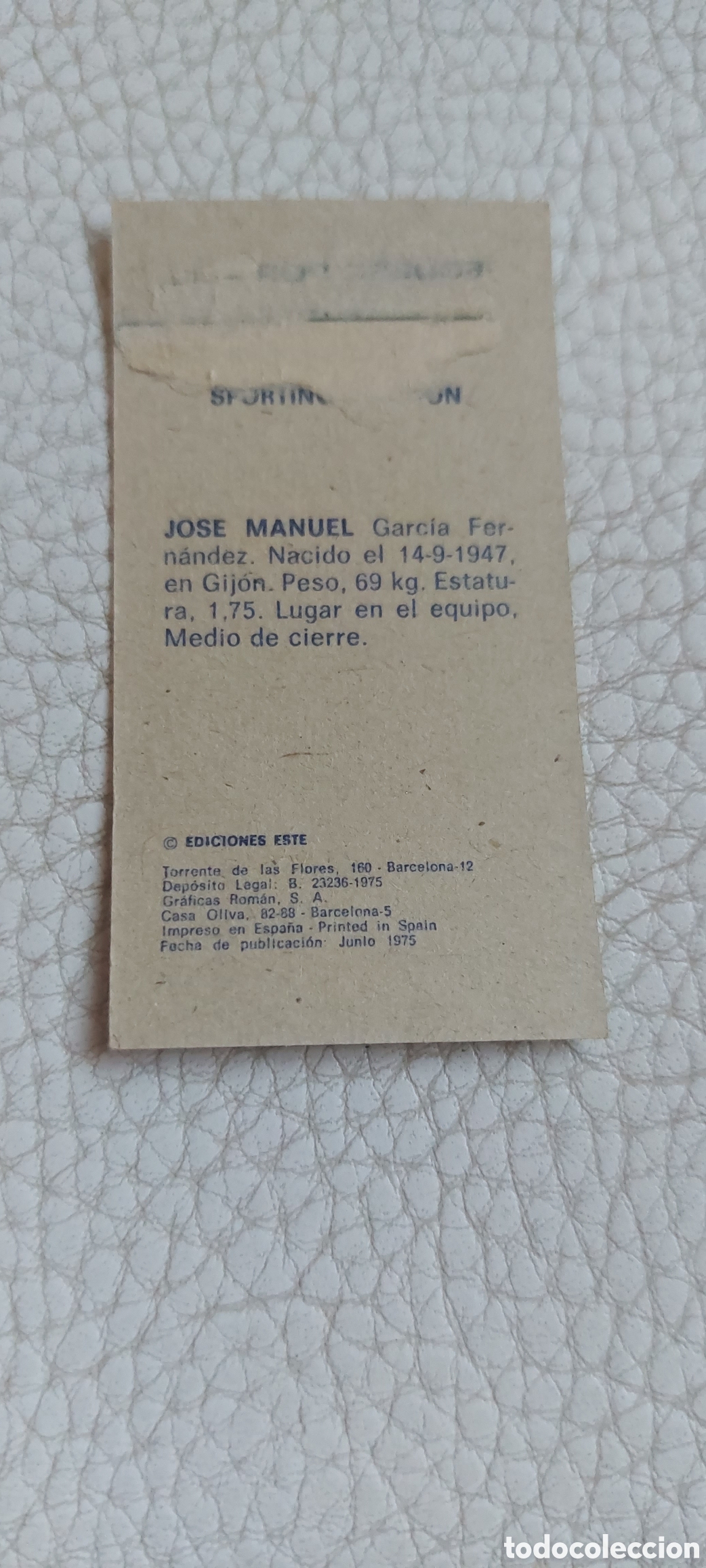 Cromos de f&uacute;tbol: Jos&eacute; Manuel sporting gijon 75/76 - Foto 2