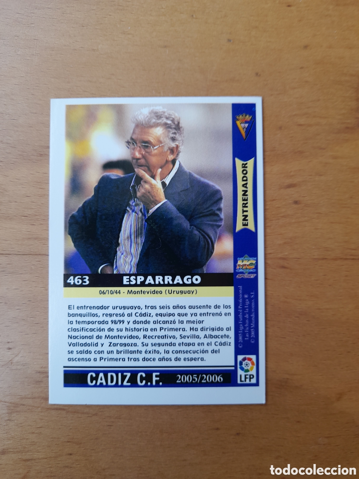 Cromos de f&uacute;tbol: N&deg;463 Esparrago Mundicromo Liga 2005/2006
