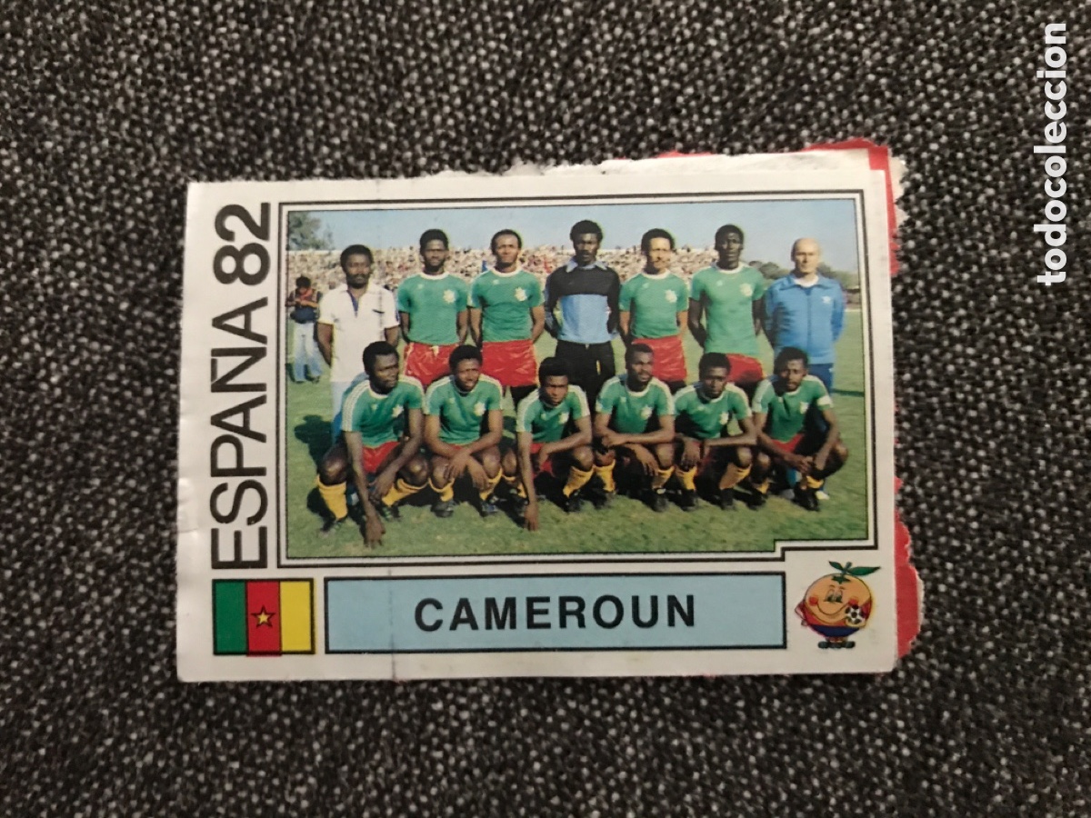 Cromos de F&uacute;tbol: Cromo panini mundial Espa&ntilde;a 82 n&uacute;mero 91 Camer&uacute;n Team recuperado Sticker album world cup Spain 1982